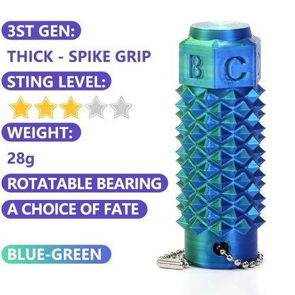 The Third-generation Blue-green, Thick-tipped, Rotating Bearing Fidget Spinner Keychain Is A Novel Halloween Gift Suitable For Concentration And Hand Massage.