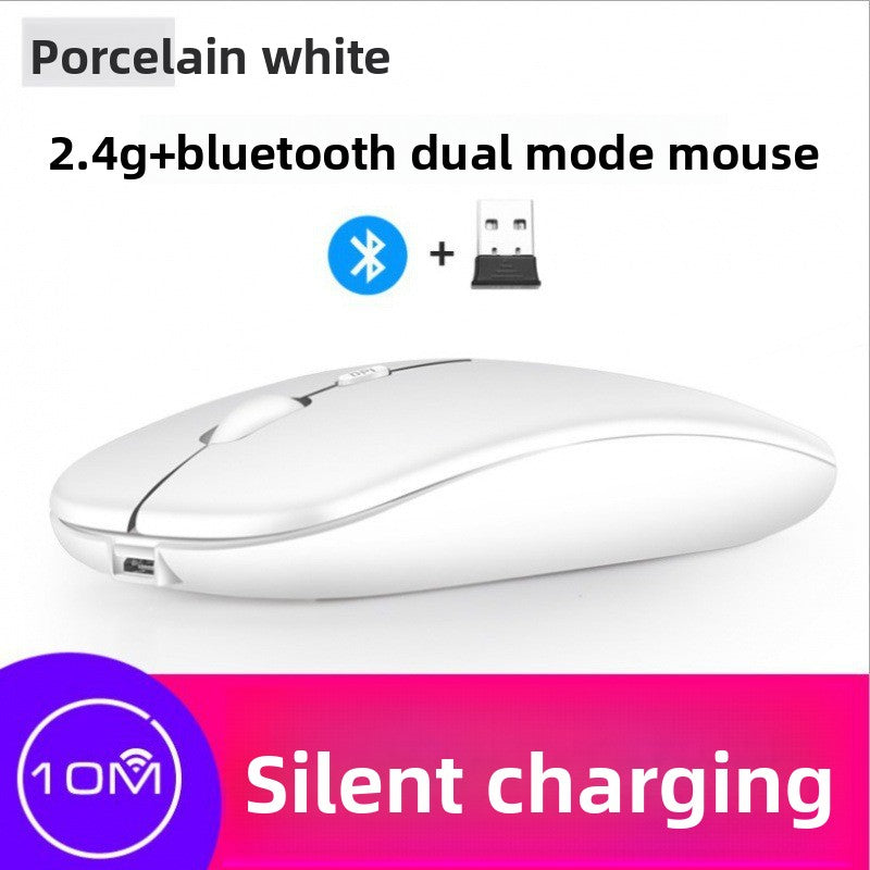Bluetooth Dual-Mode Wireless Mouse - 2.4G + Bluetooth Rechargeable Silent Mouse