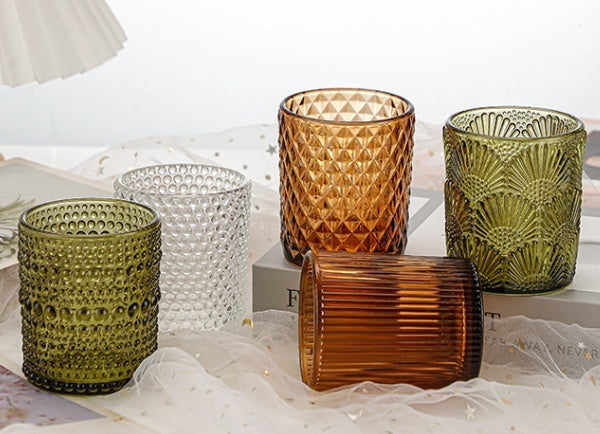 Colorful Home Decoration Glass Windproof Candles Glass Cup