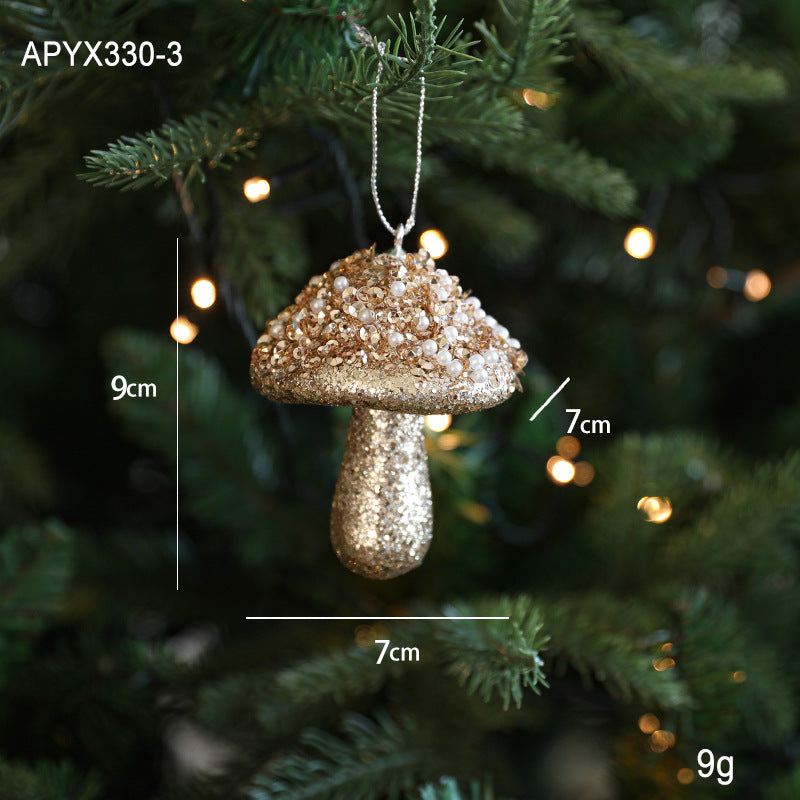 Creative Foam Ice Cream & Mushroom Christmas Tree Ornaments - Pastoral Style Pendants