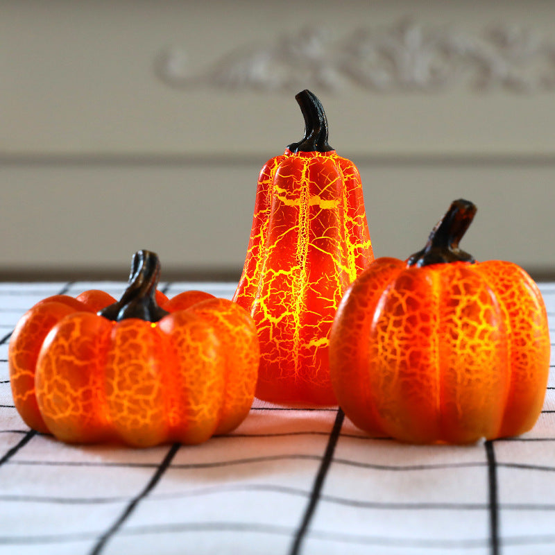 Halloween Pumpkin LED Candle Lamp - Resin Luminous Decoration