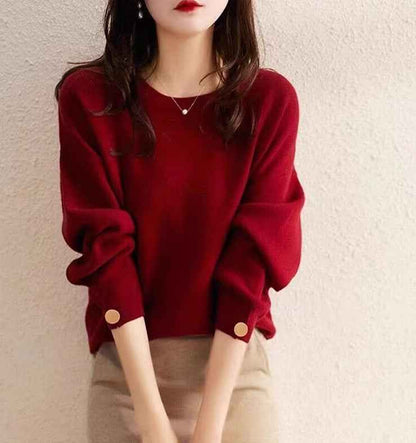 New Design Sense Niche Base Stylish Fashion Red Sweater