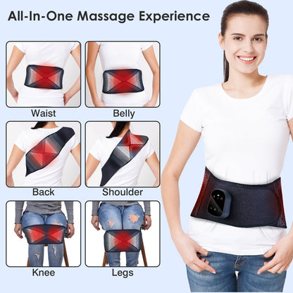 1Pc Lower Back Massager Heating Pad Cordless Heating Pad With Air Compression Vibration For Back Belly Waist Shoulder Pain Relief - DropOnline.co