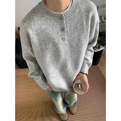 Men's Lazy High-end Loose Long Sleeve Base Layer Knit Sweater