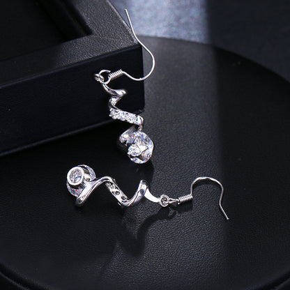 Purple Zircon Spiral Ear Hook Earrings - DropOnline.co