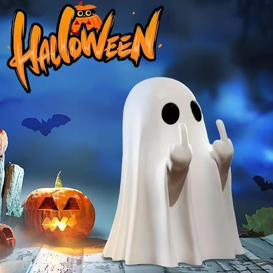 Cute Ghost Resin Sculpture - Spooky Halloween Decoration for Indoor & Porch