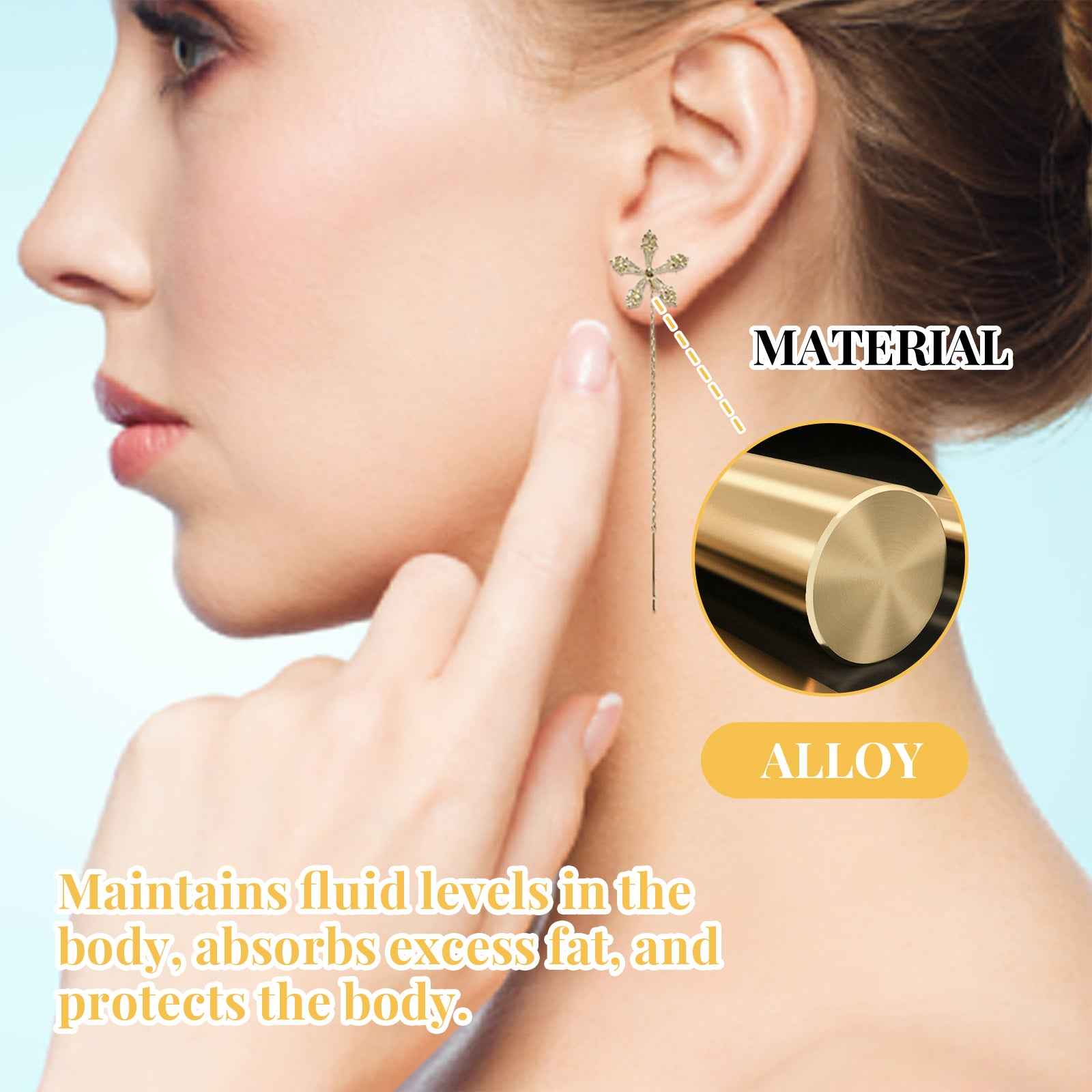 Sweet Crystal Flower Long Earrings, Ear Acupoint Earrings Niche Fashion Small Fresh And Cute Earrings