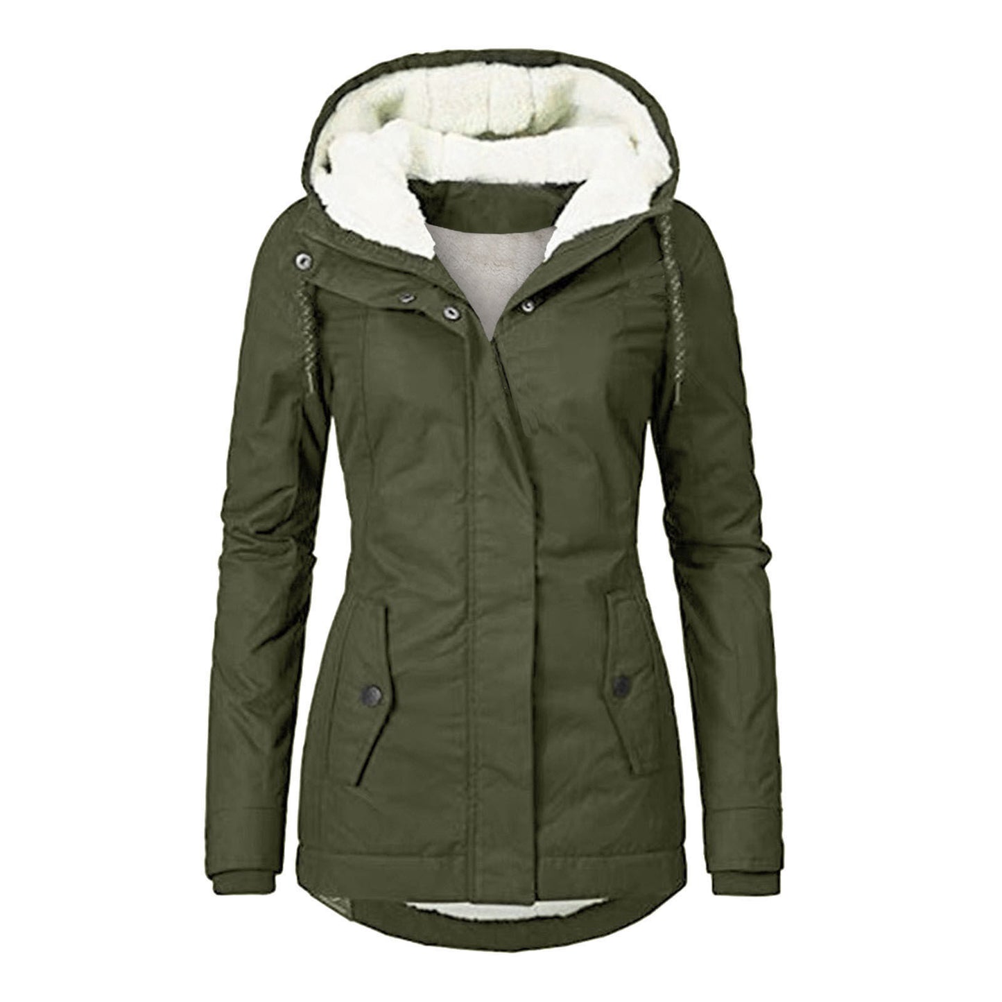 Thickened Hooded Cotton Jacket for Women - Warm Winter Outerwear