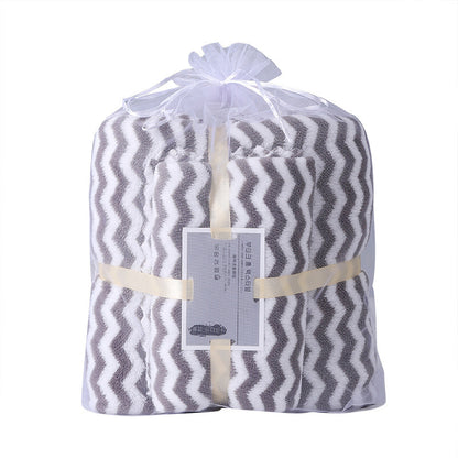 Water Ripple Coral Fleece Towels Child And Mother Suit Two-piece Set