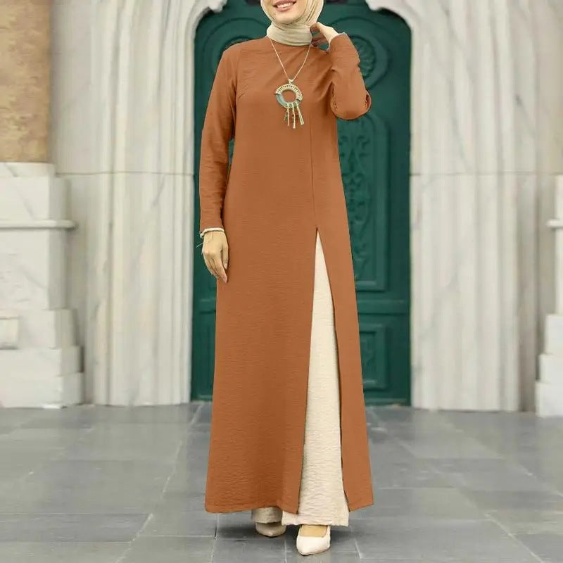 Silk long-sleeved robe