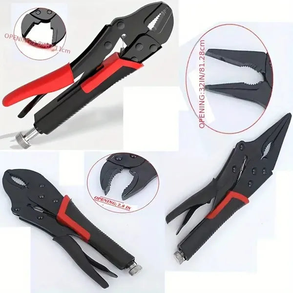 Heavy Duty 8in-10in Multi-Purpose Locking Clamp | Industrial Grade General Purpose Pressure Clamp With Forged Steel Jaws And 360° Swivel Base - Manually Adjustable Vise Grip For Welding, Woodworking,