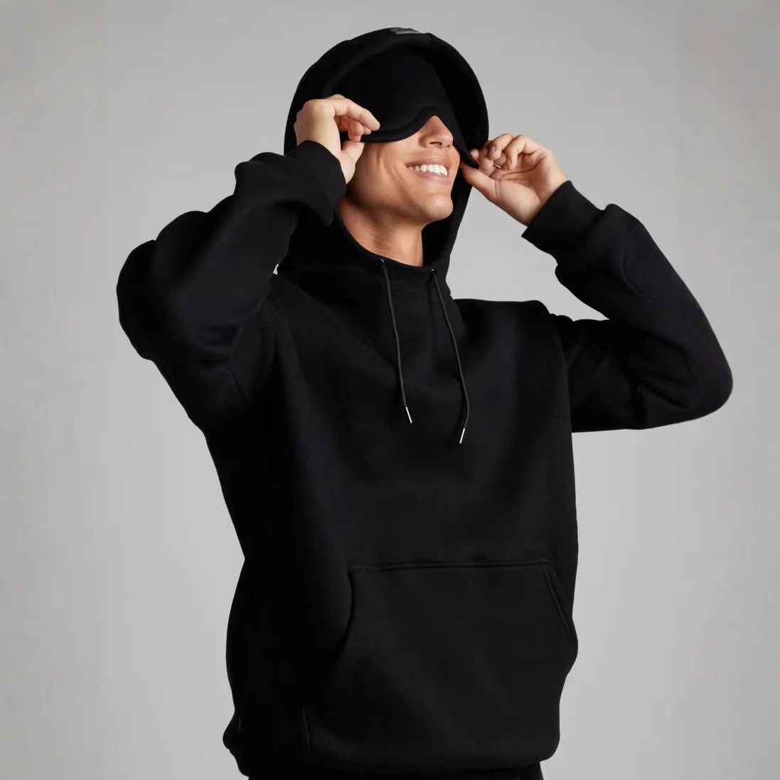 Colorful Couple Hoodie With Drawstring Eye Mask