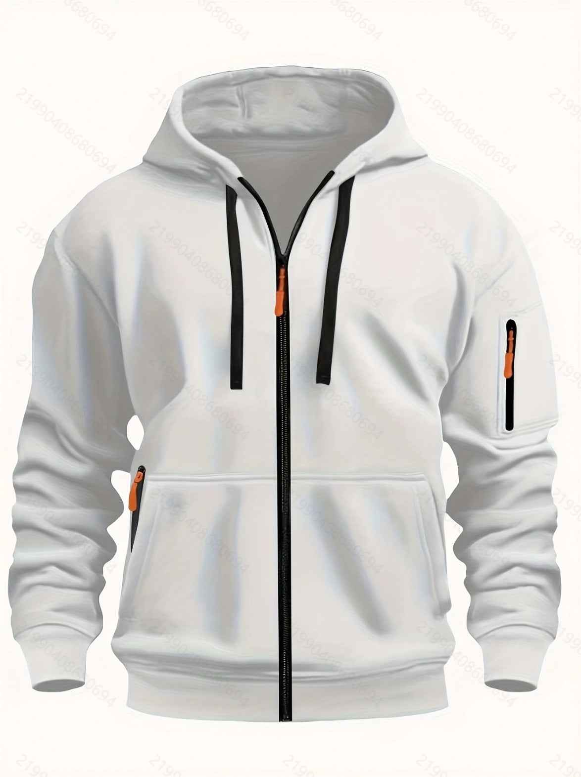Men's Zipper Hooded Sweatshirt - Sports Casual Cardigan Jacket