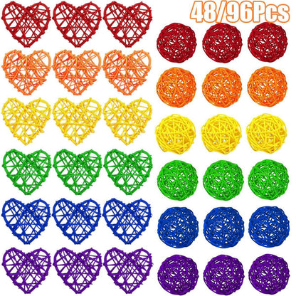 48Pcs Colorful Wicker Rattan Balls - DropOnline.co