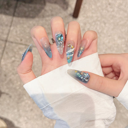 Angel Feather Haze Blue Gray Cat Eye Fairy Shiny Manicure - DropOnline.co