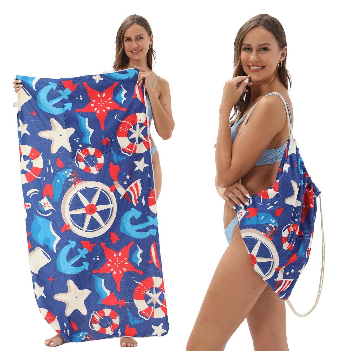 One-piece Beach Towel Versatile Bag Storage