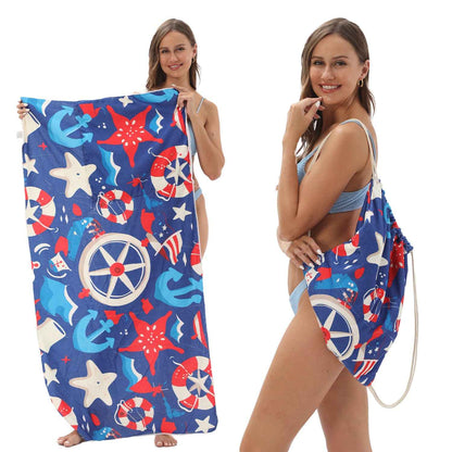 One-piece Beach Towel Versatile Bag Storage