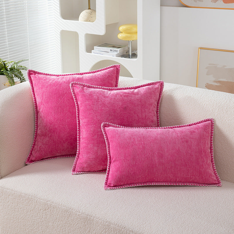 Wool Edge Pillow Cover - Natural Fiber Decorative Cushion Case