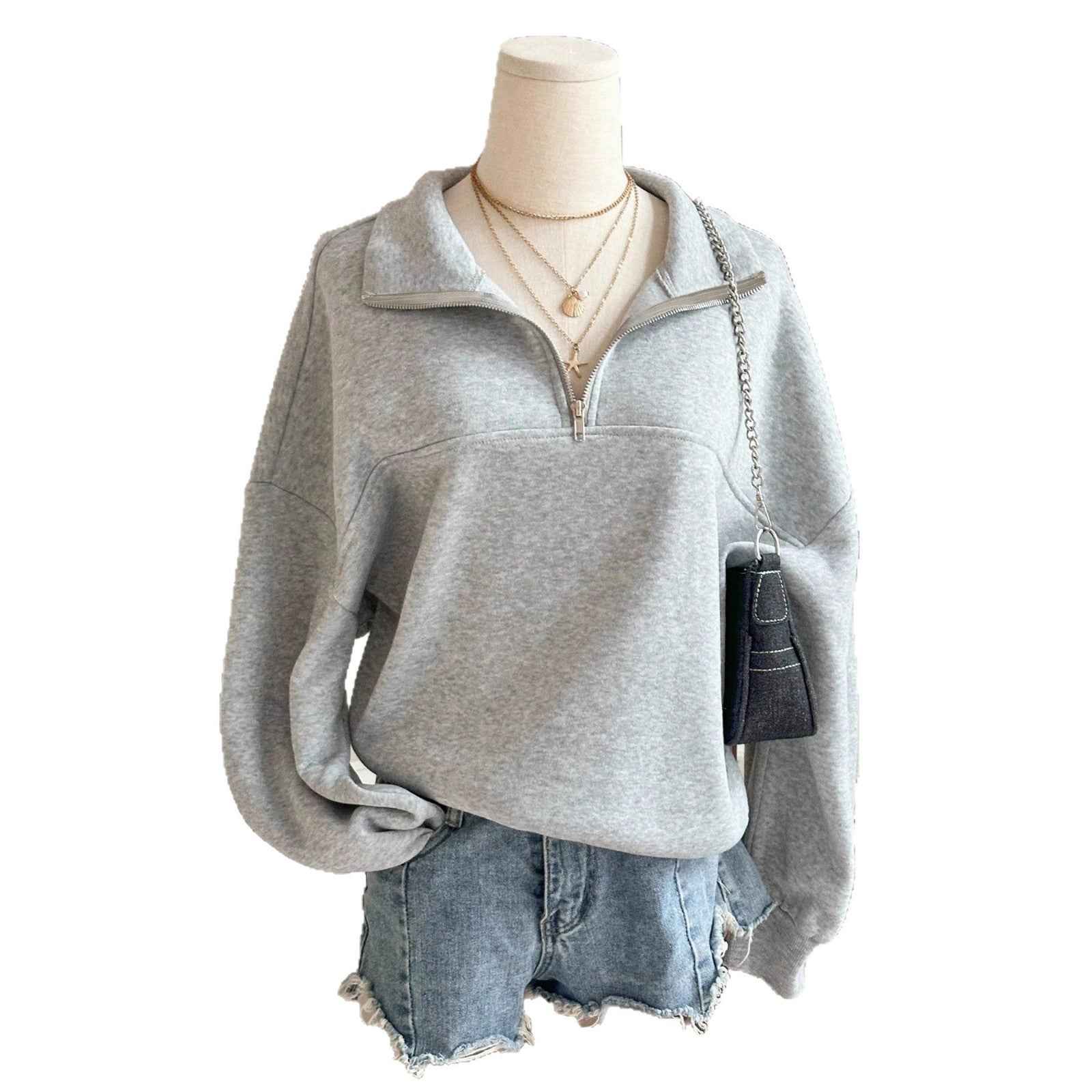 Spring And Autumn New Zipper Sweater