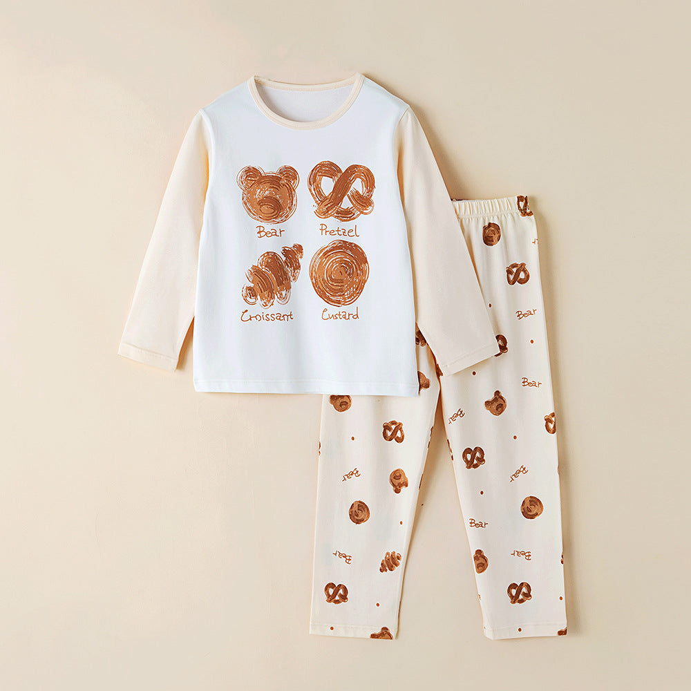Children's Cotton Pajamas Set - Antibacterial Long Sleeve Sleepwear