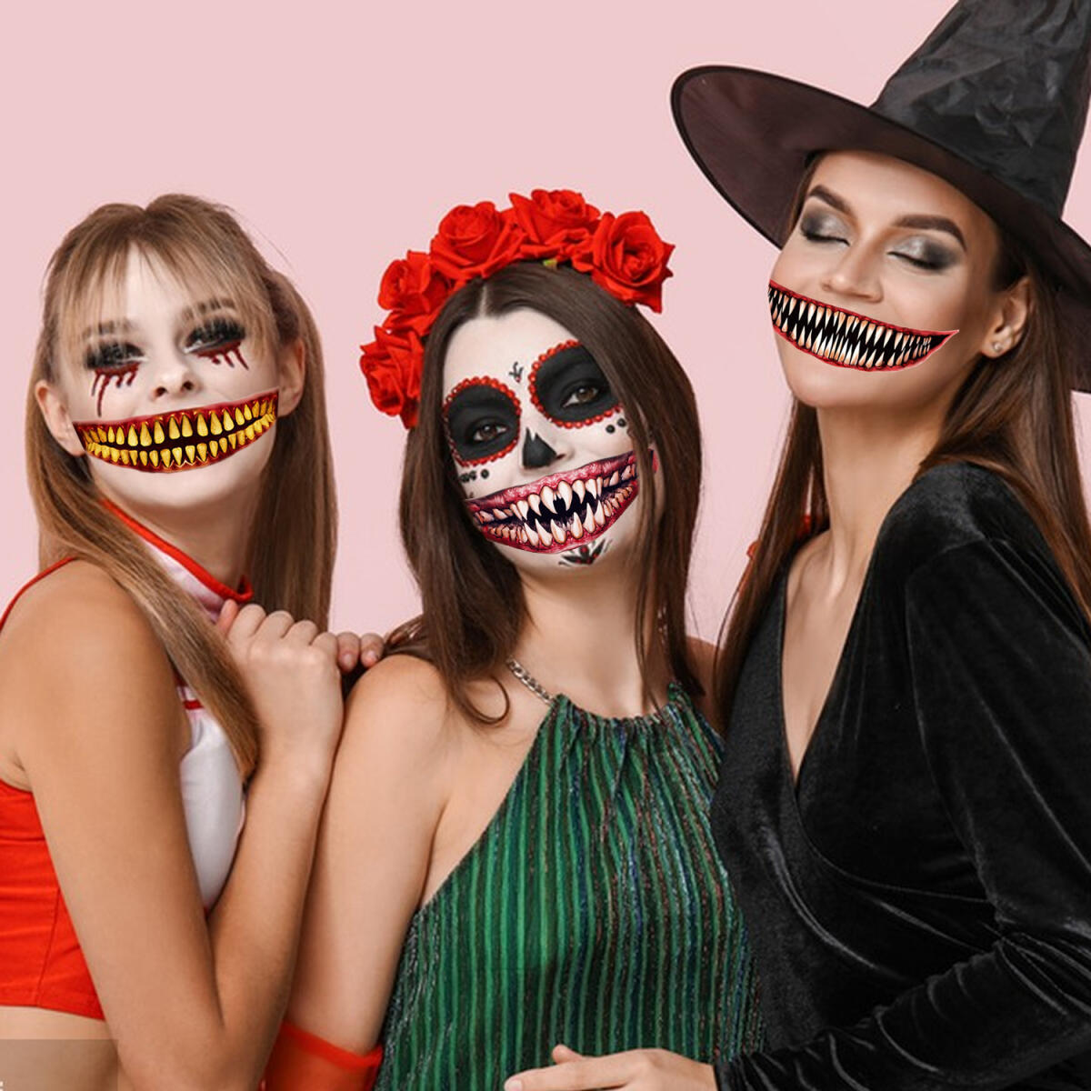Halloween Temporary Tattoo Stickers - 18 Sheets Spooky Designs