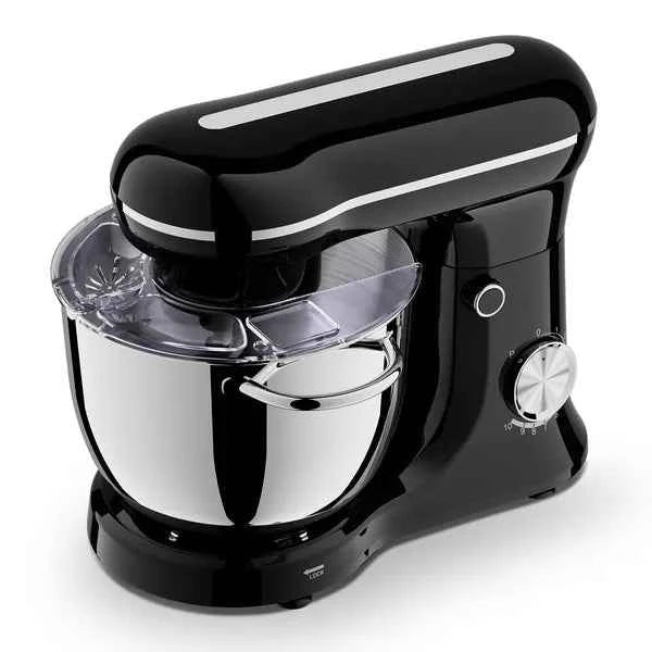 5L Electric Stand Mixer, 10 Speed Tilt-Head Food Mixer, Dough Mixer With Dishwasher Safe Stainless Steel Bowls, Dough Hook, Flat Beater, Whisk For Baking, Perfect For Family Kitchens, Black
