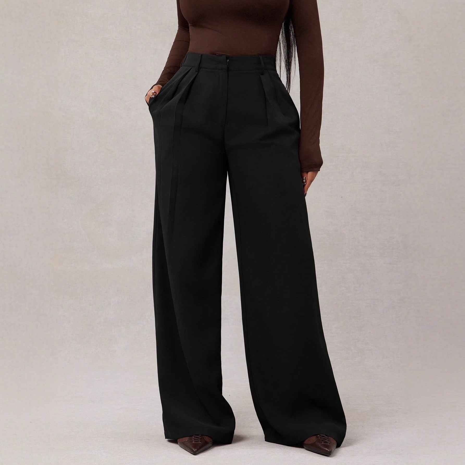 New Women's Casual Loose Straight-leg Business Commuting Wide-leg Pants