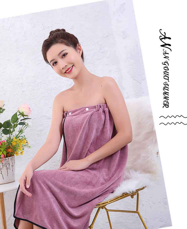 Wearable Bath Towels Buckle Elastic Lint