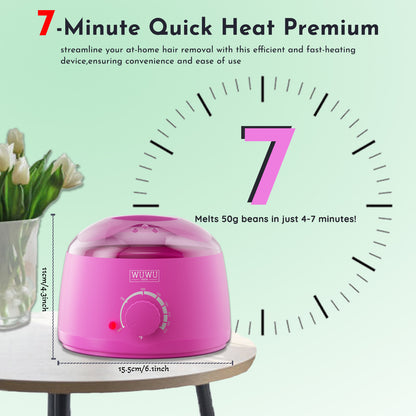 Waxing Kit 19 Items, WUWUVISTA Hair Removal Wax Kit With Wax Melt Warmer Waxing Beads For Face, Brazilian, Full Body, Bikini Suitable For Plugs Of American & European Specifications - DropOnline.co