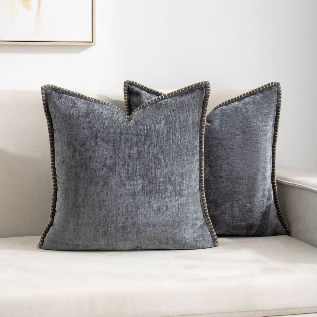 Wool Edge Pillow Cover - Natural Fiber Decorative Cushion Case