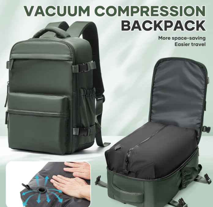 A Comfortable And Durable Backpack With A Vacuum Pump Compression Custom Logo Zipper Seal