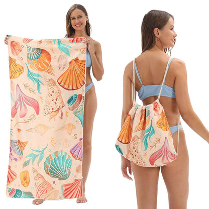 One-piece Beach Towel Versatile Bag Storage