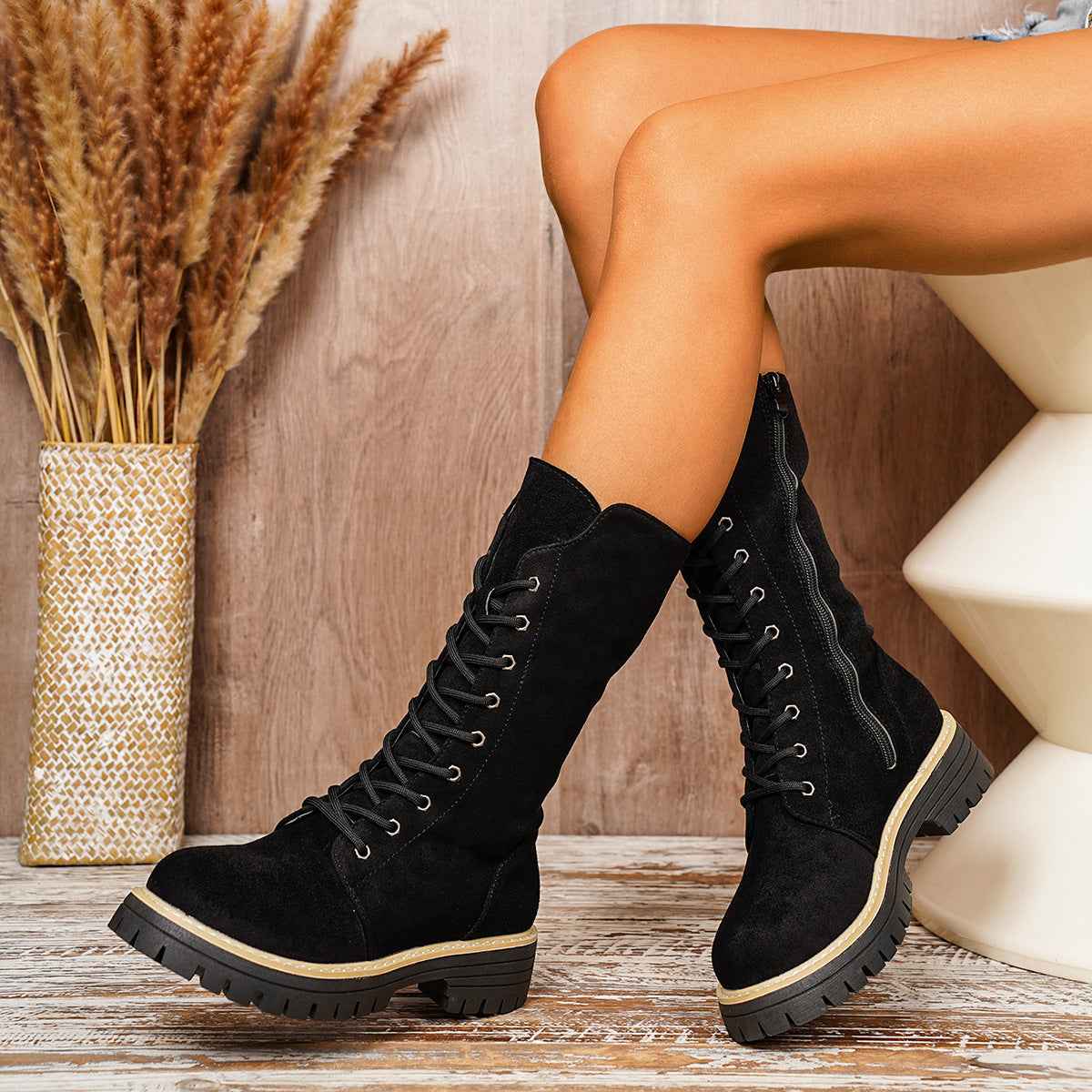 Women's Long Tube Thick Bottom Martin Boots