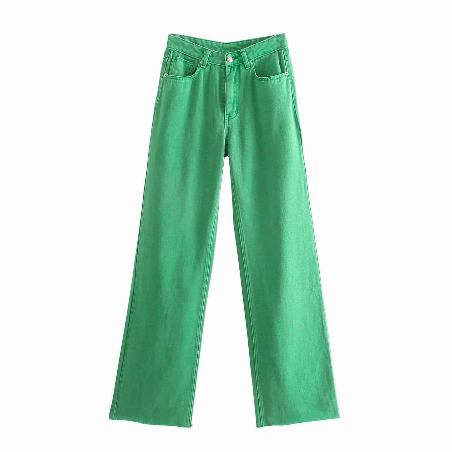 Women's High Waist Colorful Jeans Loose Slimming Wide Leg Pants