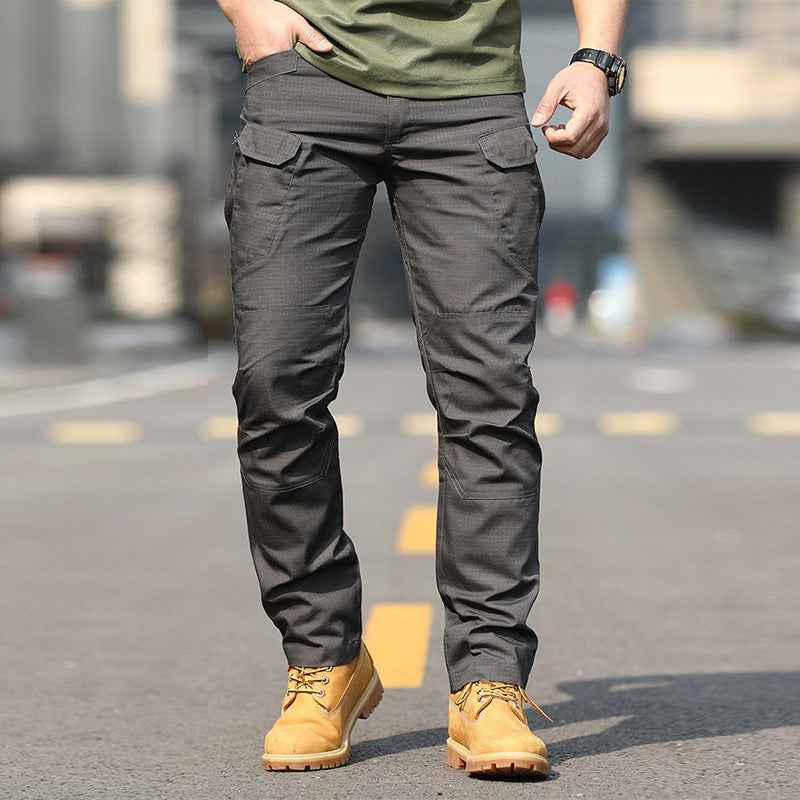 Men's Large Pocket Stitching Trousers - Loose Fit Tapered Pants