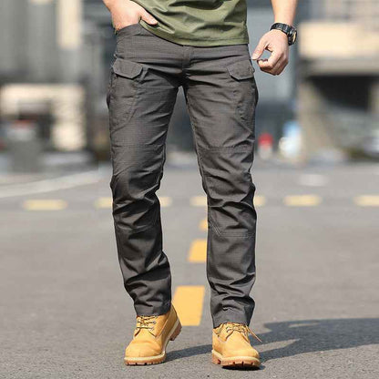Men's Large Pocket Stitching Trousers - Loose Fit Tapered Pants