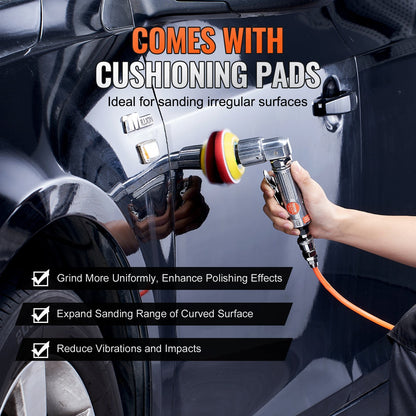 58PCS Air Powered Sander Kit With Sandpapers, Wool Pad, Wavy Sponges - DropOnline.co