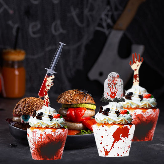 Halloween Cupcake Toppers - 48 Pcs Decorative Picks Set