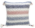 Coussin décoratif pour canapé avec pompons 55 x 55 cm multicolore garnissage inclus