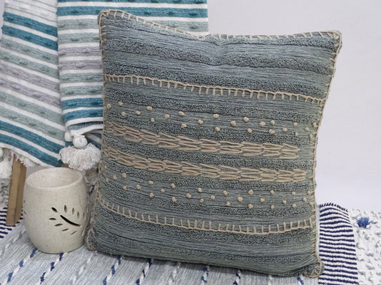 Housse de coussin brodée 50x50cm pour canapé