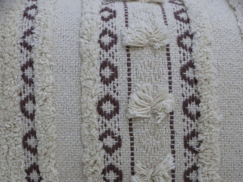 Coussin décoratif tissé à la main 35x60cm avec franges