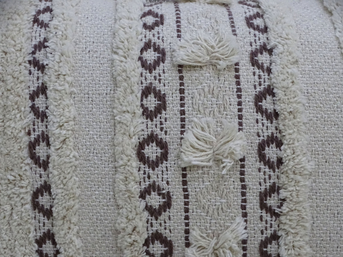 Coussin décoratif tissé à la main 35x60cm avec franges