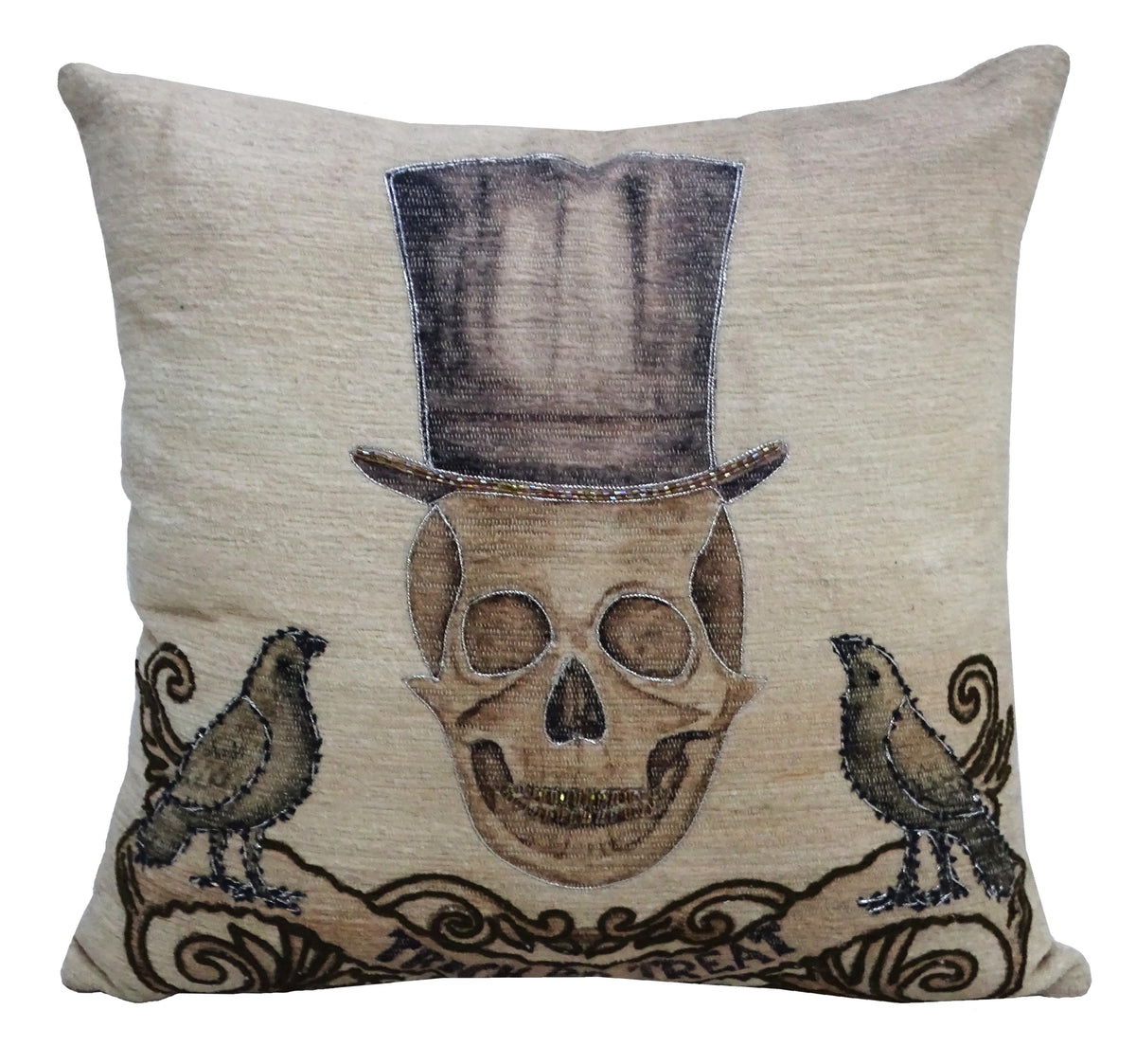 Oreiller décoratif brodé d'Halloween 20 po x 20 po