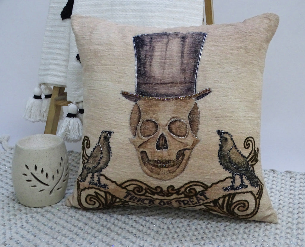 Oreiller décoratif brodé d'Halloween 20 po x 20 po