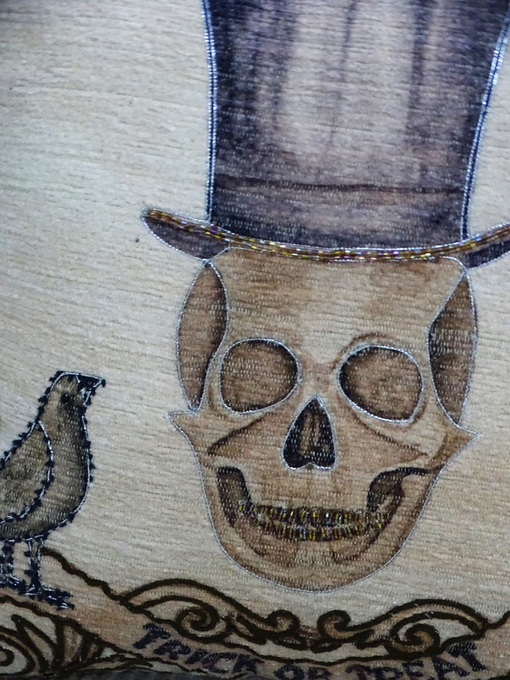 Oreiller décoratif brodé d'Halloween 20 po x 20 po