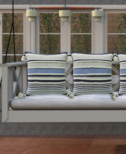Pillow Handwoven braided Textured Stripe Decor