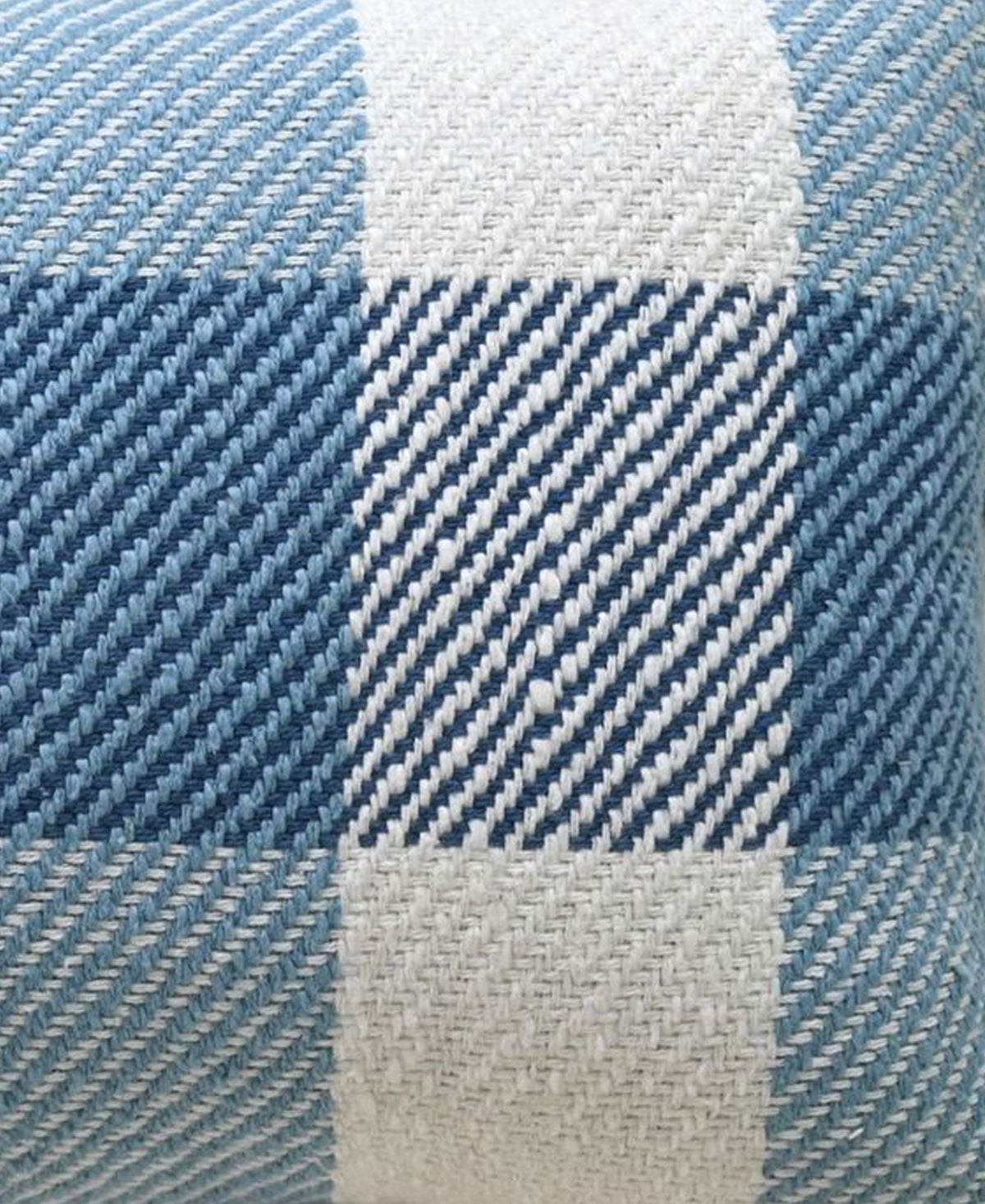Coussin décoratif texturé à carreaux tissé main, avec garnissage