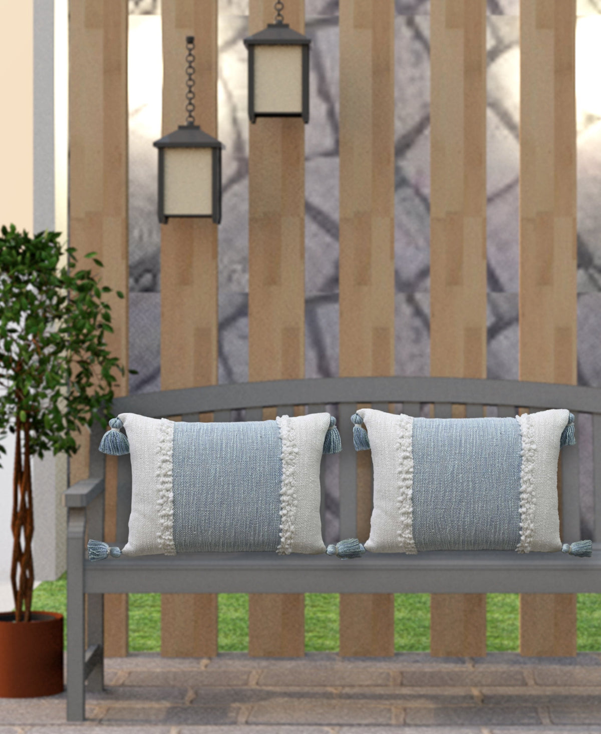 Oreiller décoratif texturé tissé à la main avec coussin de remplissage
