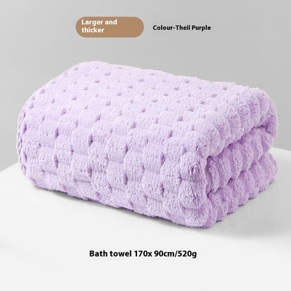 Drizzling Plus-sized Thick Bath Absorbent Not Easy To Shed Hair Class A Coral Fleece Bath Towel