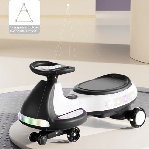 Kids Electric Ride On Car 12V  Electric Wiggle Car , LED Lights , Music,Anti-Rollover For Boys And Girls Ages 3 Indoor Outdoor